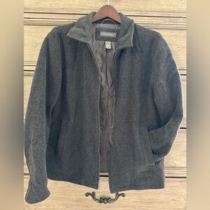 Banana Republic Gray Jacket EUC Virgin Wool Cashmere Garage Pea Coat Zip Up